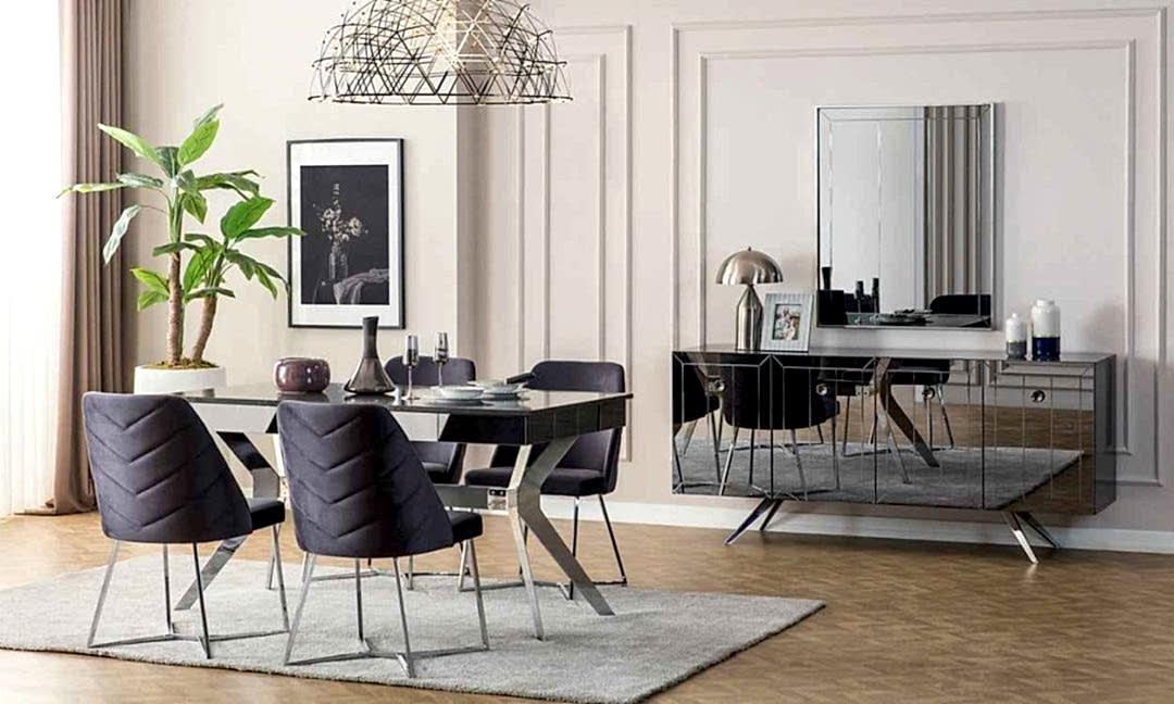 Lexus Yemek Odası Takımı (Antrasit-Gri)